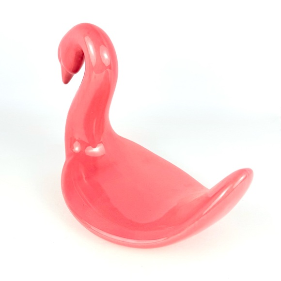 Vintage 1986 Mauve Pink Ceramic Swan Decor Hand Towel Holder. Romance Sweetness - Picture 6 of 12